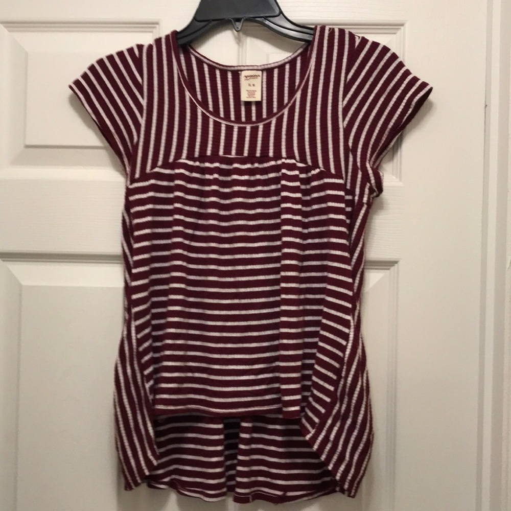 Arizona maroon striped girls top Size XL 16